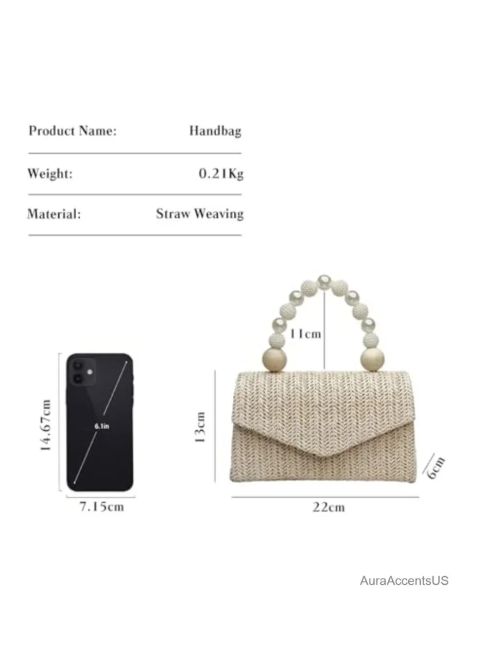 Straw Handwoven Evening Clutch Bag Bridal Wedding Crossbody Purse